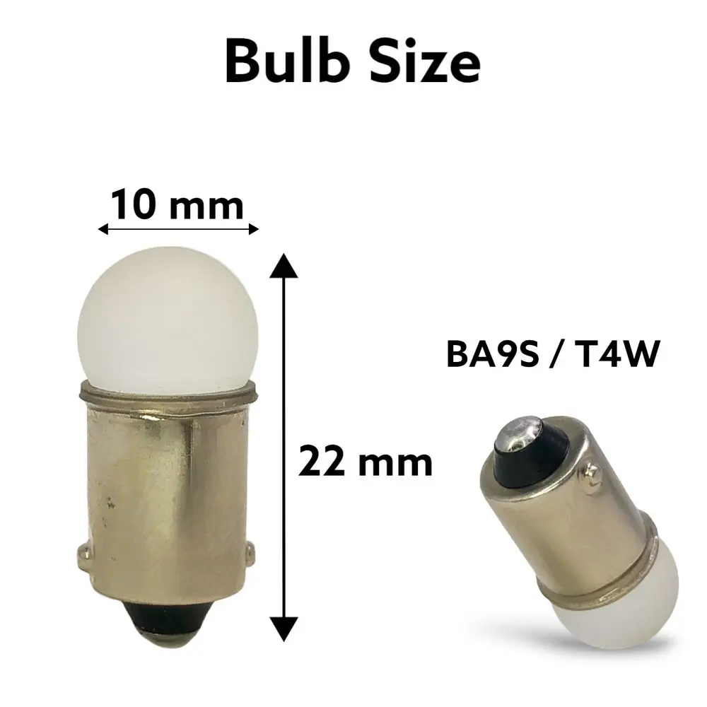 1 Pcs Auto White BA9S Socket T4W 2835 SMD 2 LED Tail Dome Lamp Turn Signal Lights Car Wedge Side Marker Bulbs 12V DC