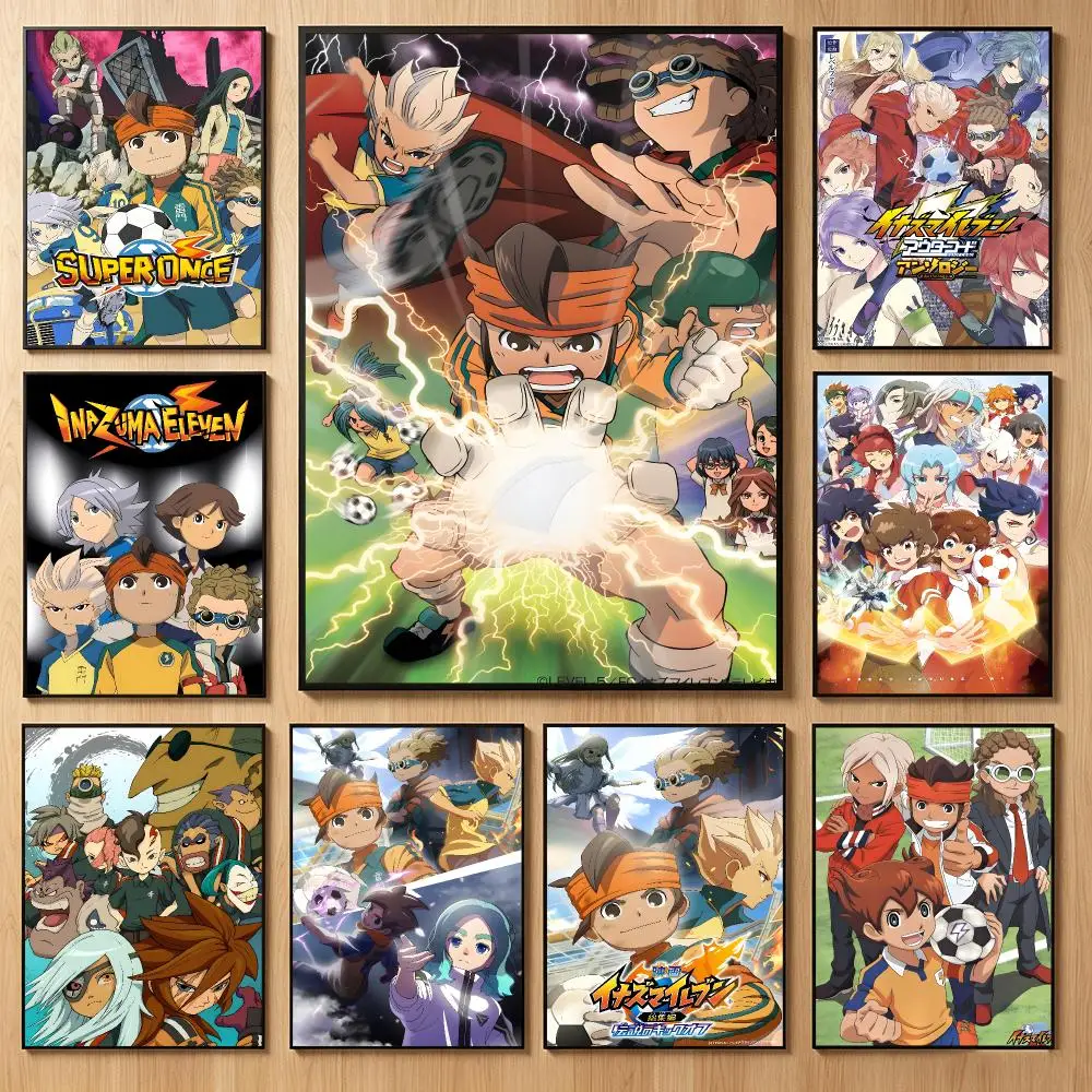 Sport Anime I‑Inazuma Eleven Poster Classic Self-Adhesive PP Wall Sticker for Living Room Bar Decor Gift