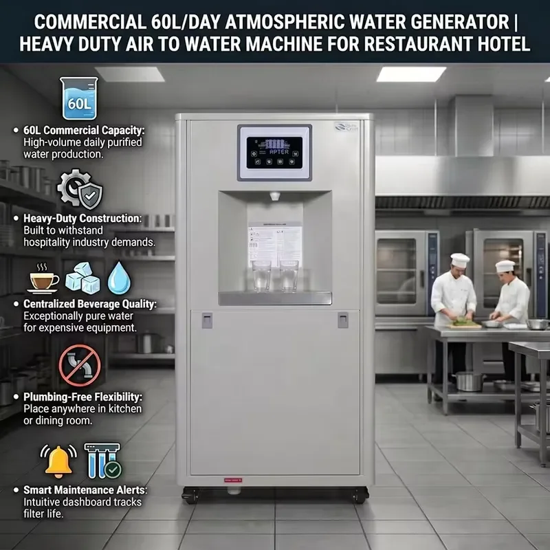 for Commercial 60L Day Heavy Duty Bottom Loaded Air Water Generator for Restaurant Hotel Outdoor Use