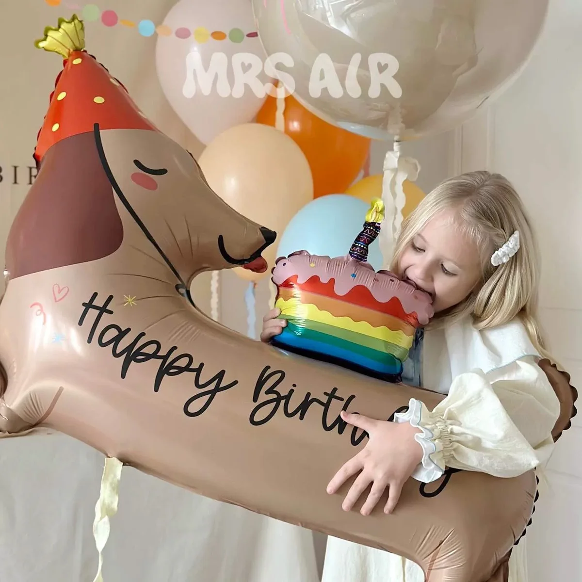 2pcs Cartoon Birthday Sausage Dog Aluminum Film Balloon Dog Theme Party Balloon Decoration Birthday Party Decoration