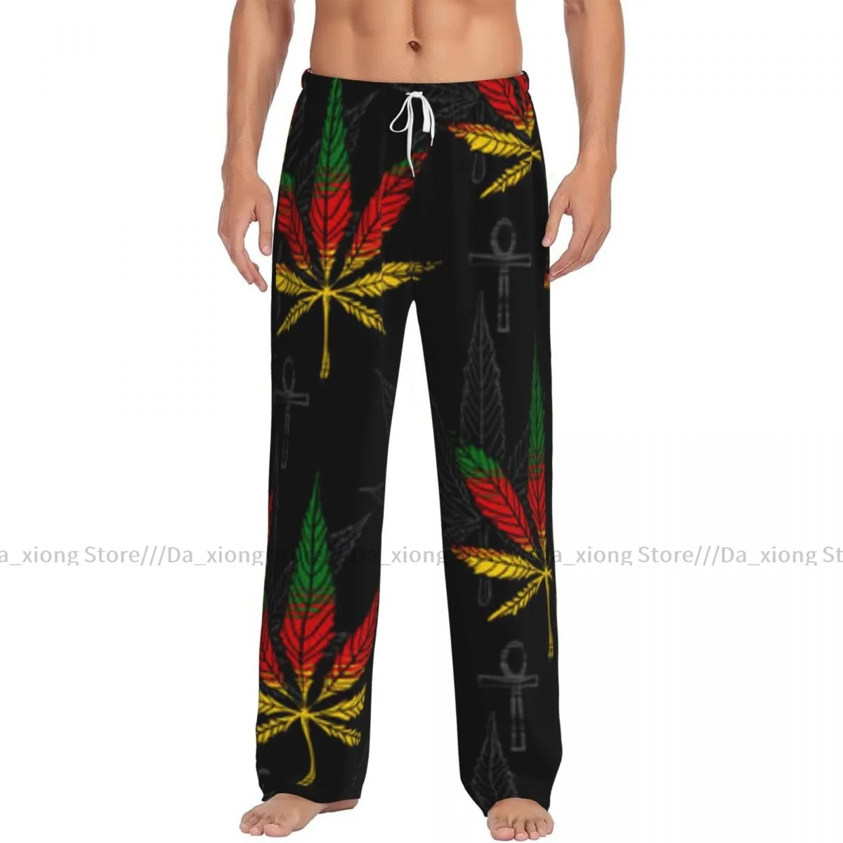 Reggea Leaf Mens Pajamas Pyjamas Pants Lounge Pants Sleep Bottoms