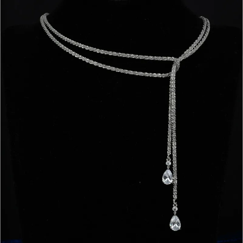 

Gypsy Star Water Drop Sweater Chain Light Luxury Bright High-end Design Necklace One Chain Multiple Wearing Methods Double-layer