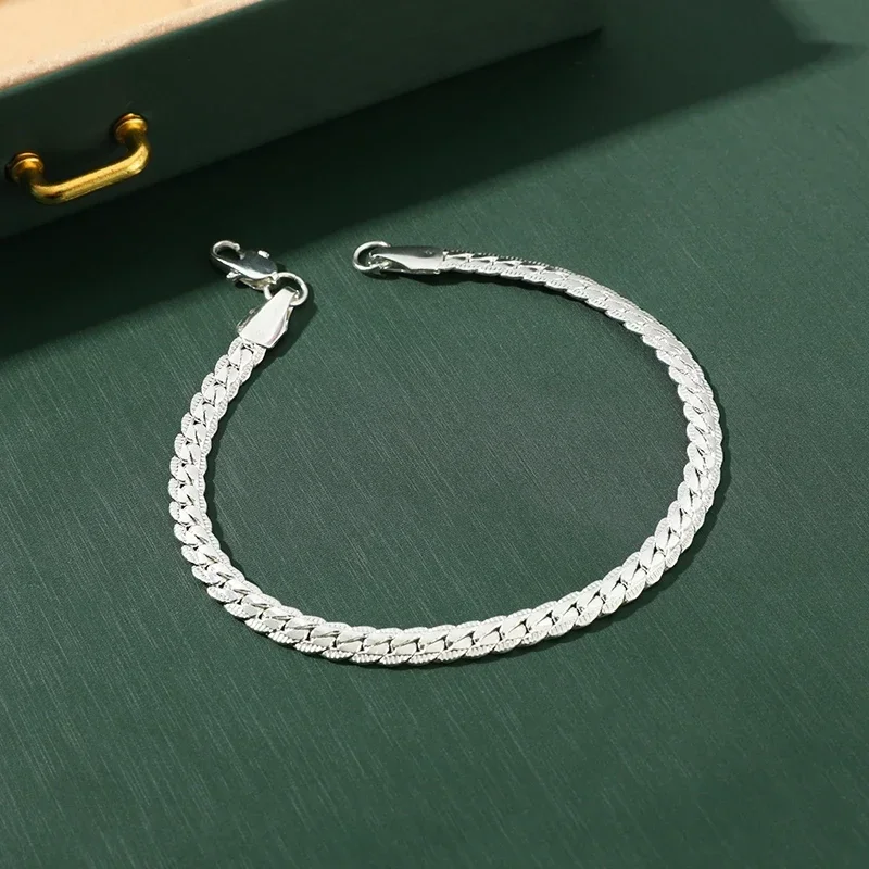 1pcs Bracelet For Men And Women Simple Fashion Style 5mm Lace Copper Side Chain With Lobster Clasp Hand Jewelry