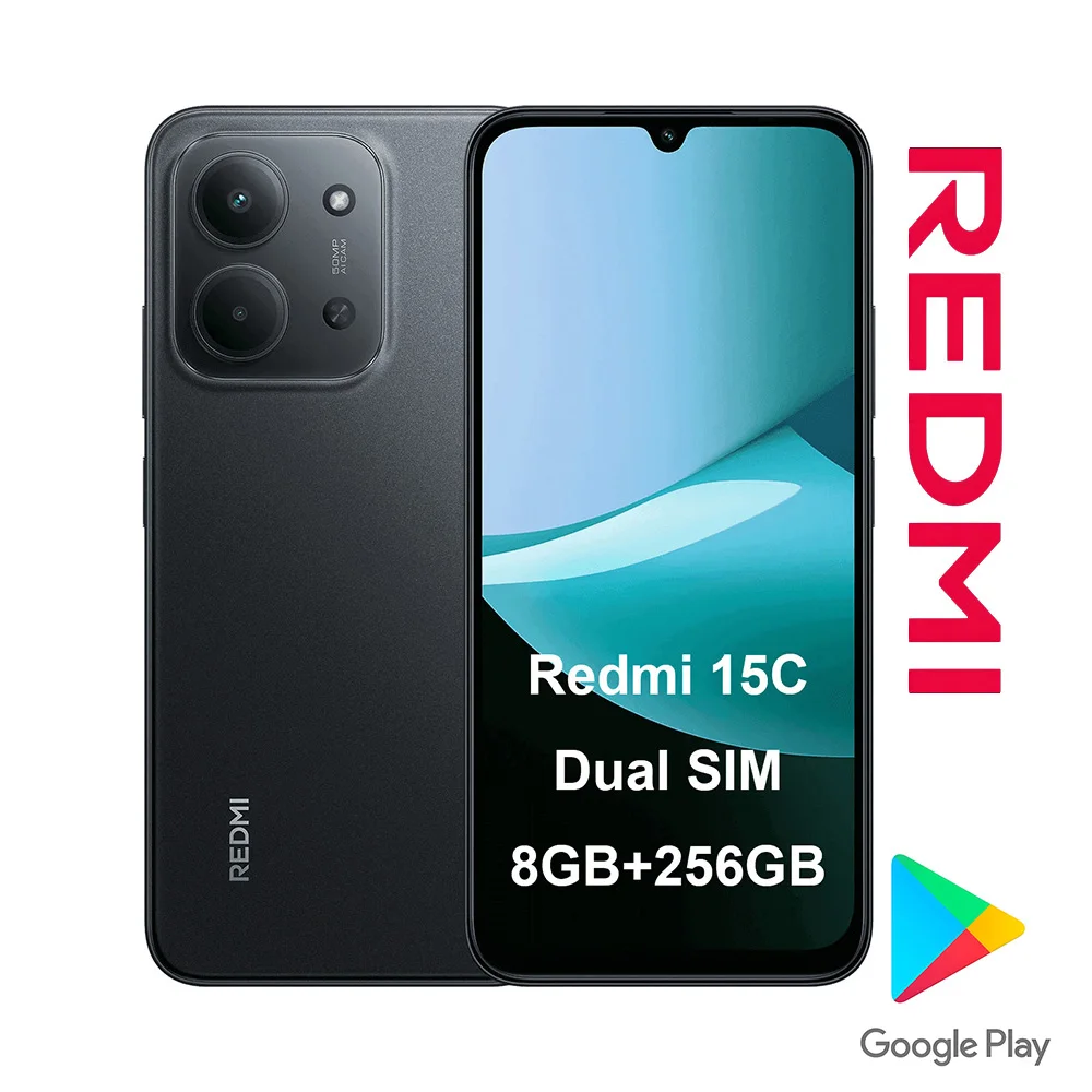 NEW Redmi15C International Version 8GB/256GB Expand 1TB SD Side Fingerprint 3.5mm Jack TÜV Low Blue Light Budget 4G Smartphone