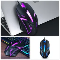 T-Wolf V1 E-Sports LED Luminous Backlit Wired Mouse USB Wired For Desktop Laptop Mute Office Computer Gaming Mouse