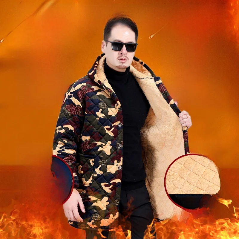 

Свободный крой, длинная хлопковая куртка с капюшоном, рабочая одежда, пальто из полиэстера, большой размер, осенне-зимняя мужская и женская верхняя одежда