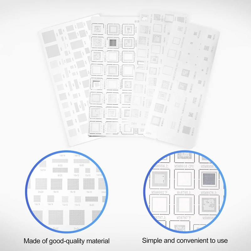 Cailloux BGA universels pour MTK MSM Samsung Huawei Xiaomi ISub CPU RAM PM Power IC Reball Pin, modèle de chaleur directe, 4 pièces