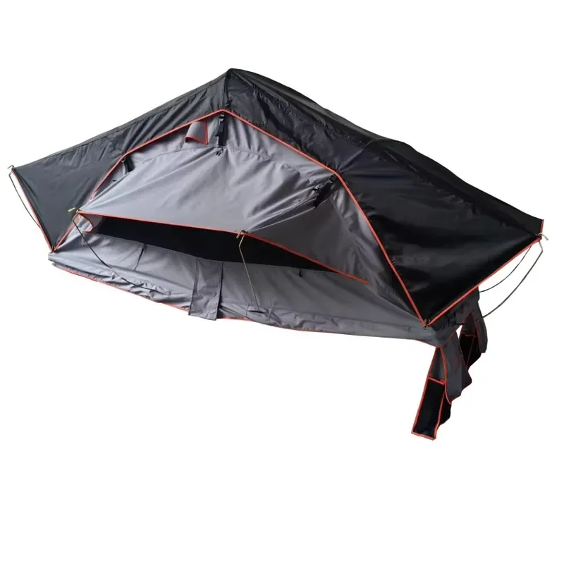 Easily Set Waterproof Canvas Aluminum Soft Shell Double Roof Top Tent for Car Roof Camping All Seasons 143x310cm with Annex