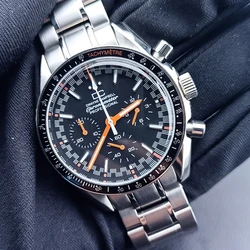 Japanese Quartz Watch Vk63 men's business watch panda dial vk63 movement Chronograph electronic multi-function No sapphire glass
