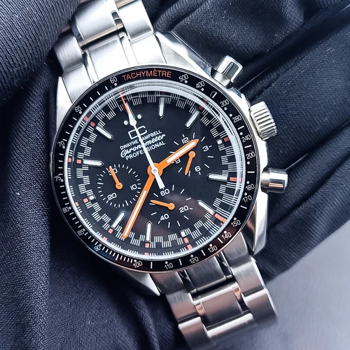 Imagen 1 del producto Reloj de cuarzo japonés Vk63 reloj de negocios para hombre esfera panda movimiento vk63 cronógrafo electrónico multifunción sin cristal de zafiro