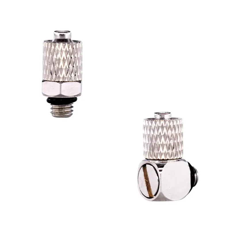 2Pcs 304 stainless steel fittings micro connector Mini M5 thread 4mm PU tube straight  Elbow bend M5-4 air cylinder connector