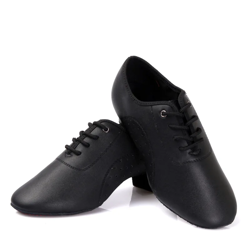 XIHAHA Latin Dance Shoes Leather Men Modern Ballroom International Dance Square Male Dancing Shoe Soft Sole Sneakers Boy Child