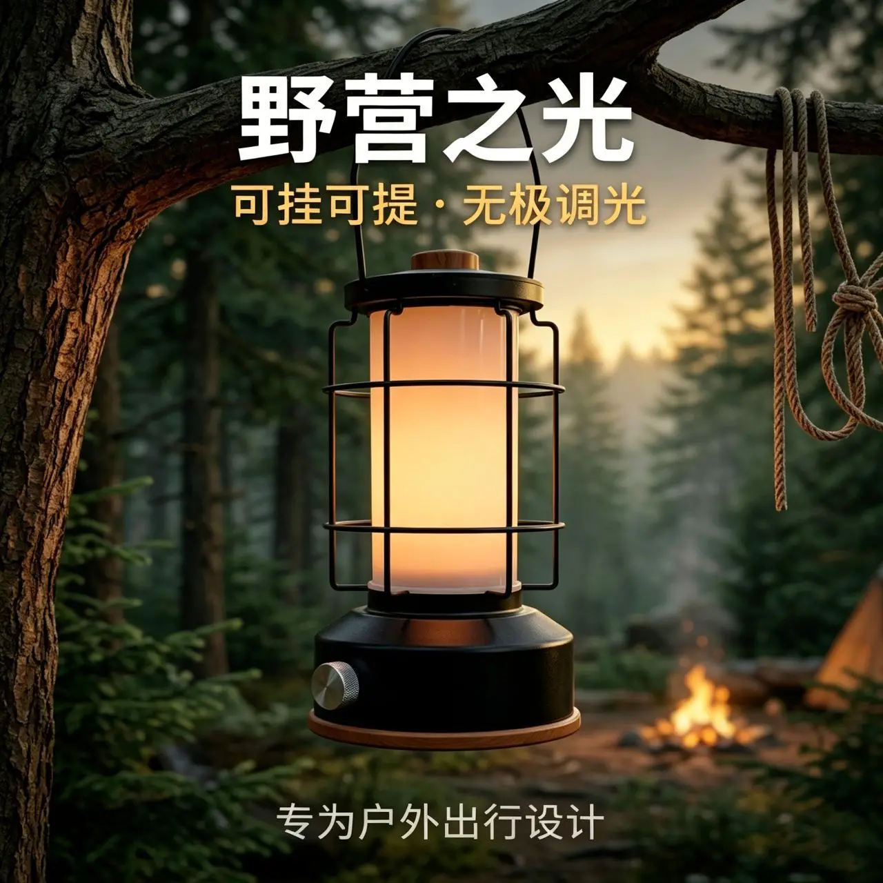 Camping Outdoor Lighting Stepless Dimming Dual Light Source Lighting Horse Lamp Long Battery Life Retro Camping Camping Lamp