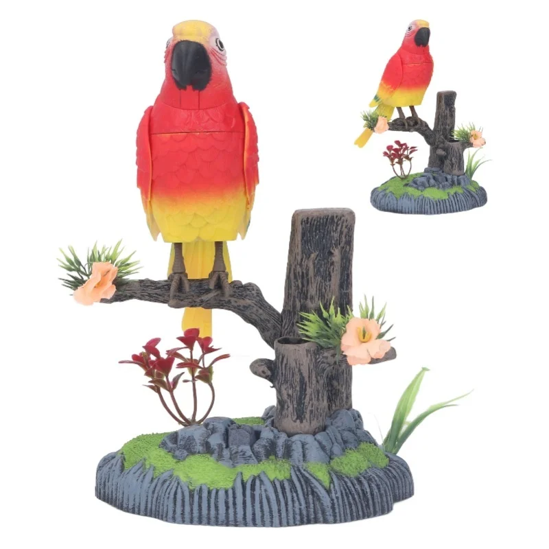 تعمل التحكم الصوتي الببغاء النقيق الغناء ترفرف محاكاة لعبة الببغاء للبالغين الأطفال 506H