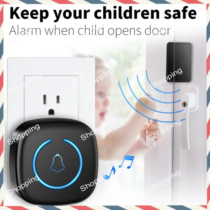 

M20K беспроводной дверной звонок, защита от кражи, аварийные оповещения для дома, бизнеса, офиса, европейского стандарта, белого цвета, вилка европейского стандарта