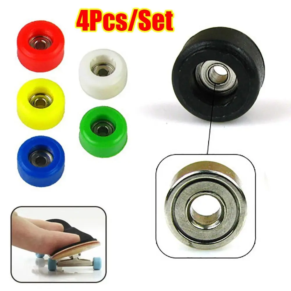 

4Pcs New Professional Bearing Wheel PU Metal Urethane Fingerboard Wheels Mini CNC Finger Skate Board Accessory