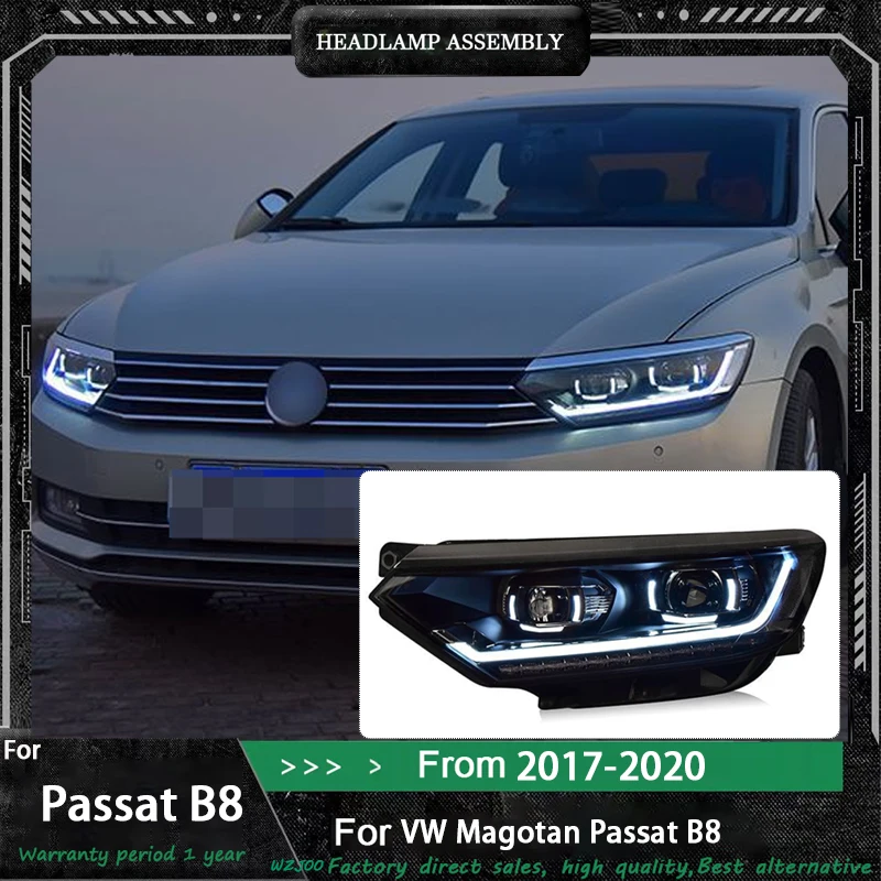 

Auto Parts Headlights For Passat B8 EU 2016-2020 upgrade Double U LED Daytime Lights Dual Projector Car Accesorios Modified