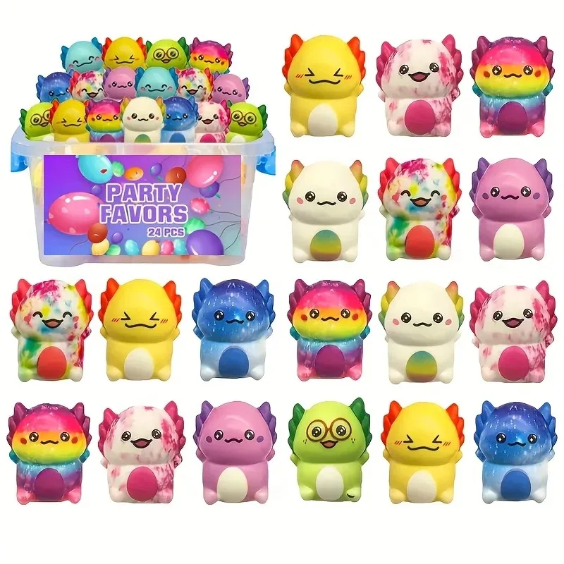 12/24 pièces enfants adulte Mini Kawaii Newt mignon soulagement du Stress presser jouets aléatoire lente montée jouet carnaval Goodie fête envoyer cadeau