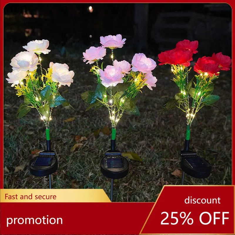 Zml peony artificial flowers - garden & courtyard ambiance decoration, lawn & outdoor lighting enhancement