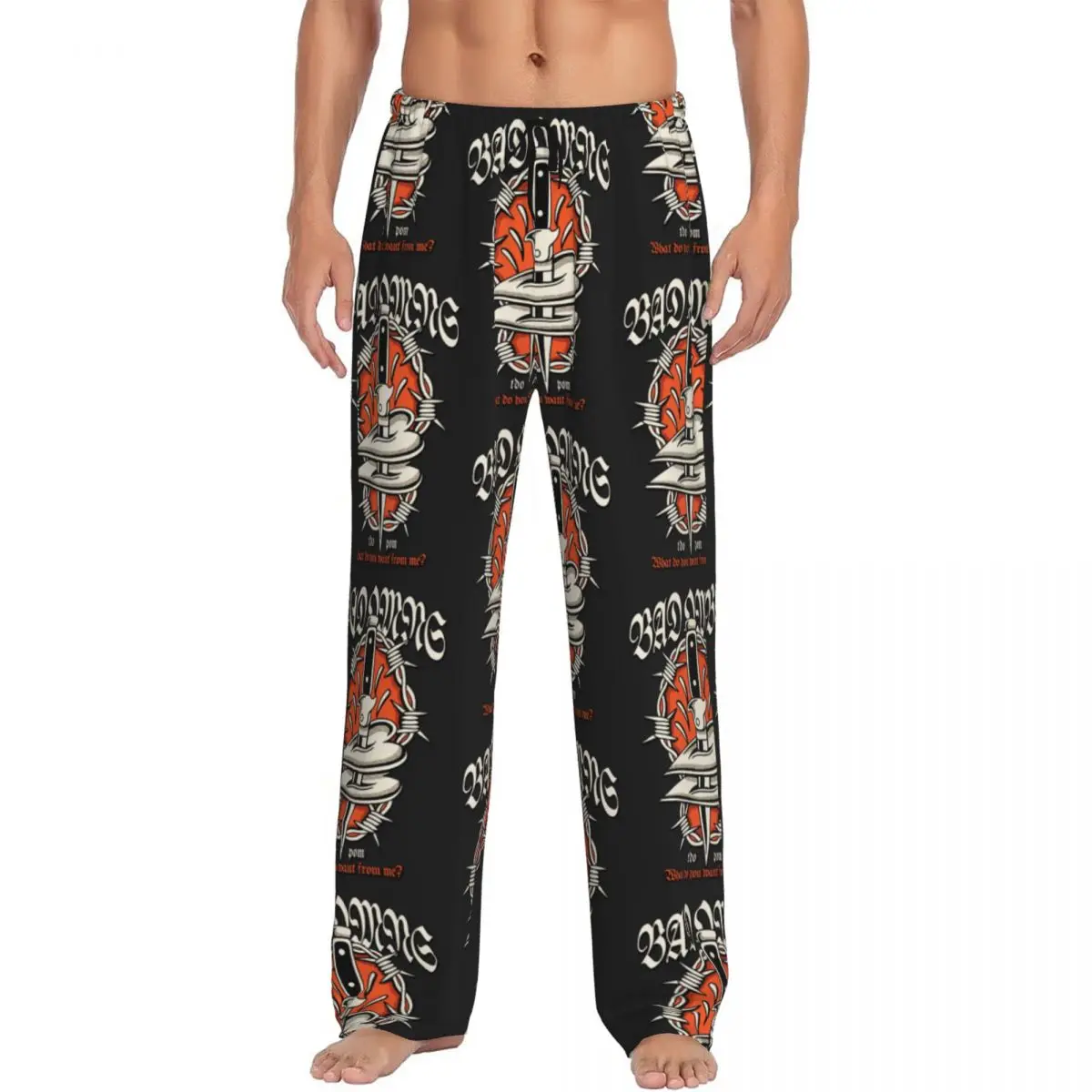 Custom Printed B-Bads Brand O-Omenes Fashion Hip Hop Heart Pajama Pants for Men Music Sleep Sleepwear Bottoms with Pockets