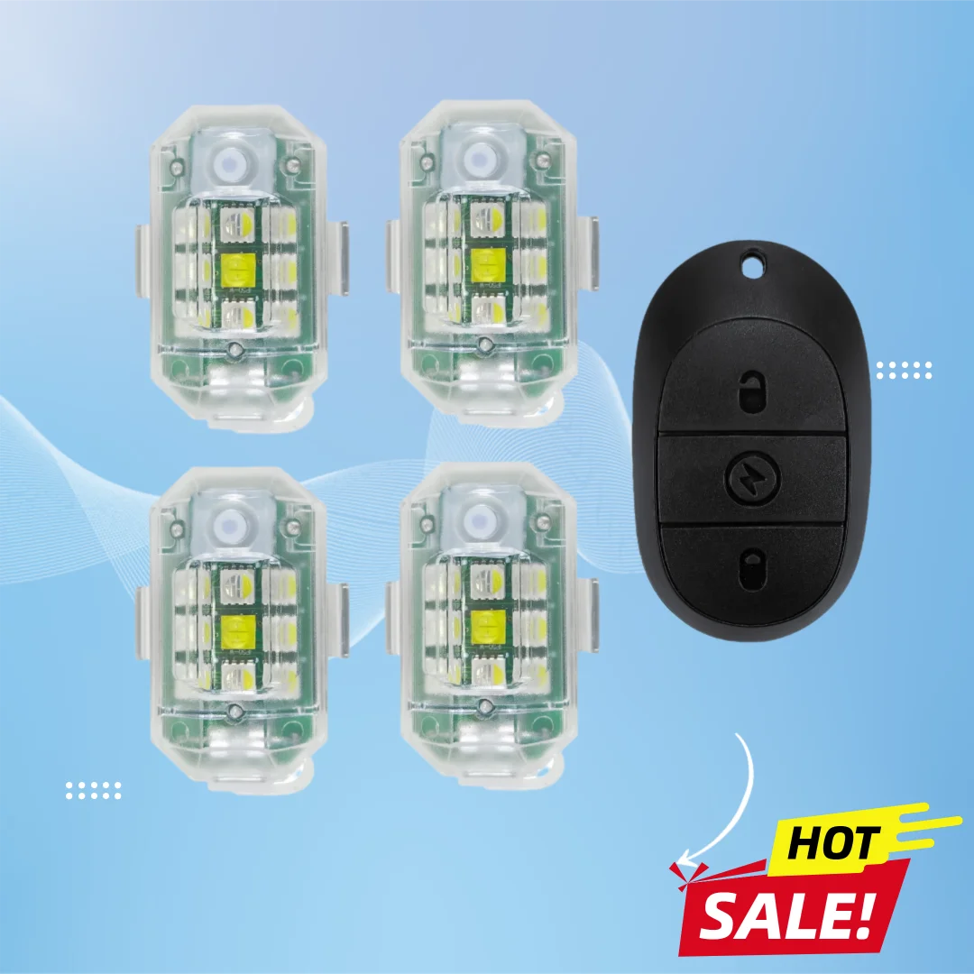 

Motorcycle LED Strobe Light With Wireless Remote Control for Car Auto Bike Drone Anti-collision Warning Lamp Flash Indicator