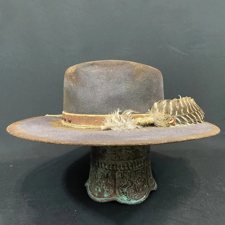 Pure Wool Fedora Hat, Vintage Style Jazz Hat, Ethnic Style Felt Hat for Men and Women