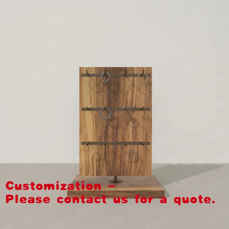Customize.Kainice Wooden Spinner Acrylic Keychain Sock Display Rack Counter Top Rotating Acrylic Hook Jewelry Display Stand