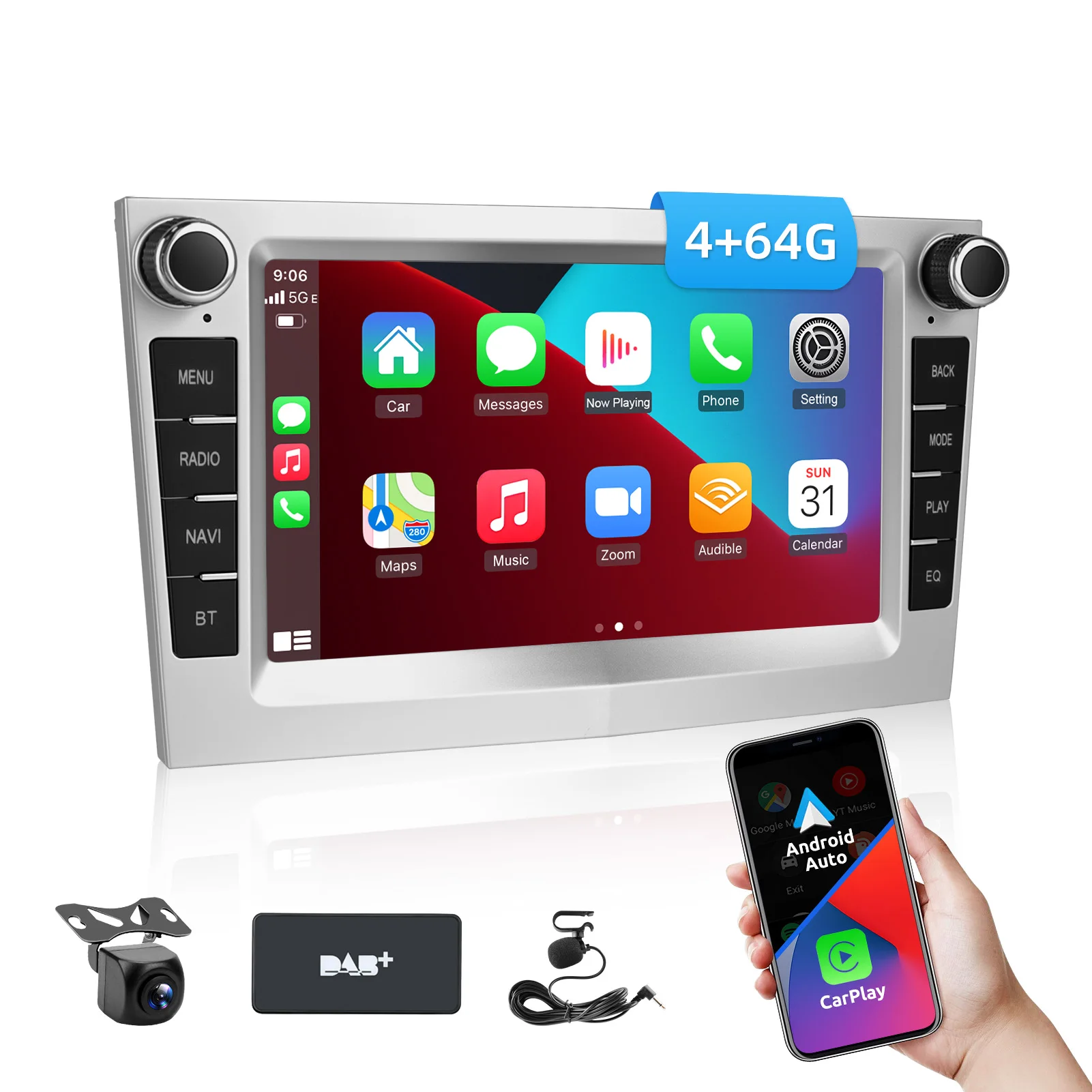 ESSGOO 2 Din 7 Zoll Android 15 Autoradio CarPlay für Opel Astra H G J Zafira B Corsa C D Antara Vectra Vivaro GPS Autoradio ﻿