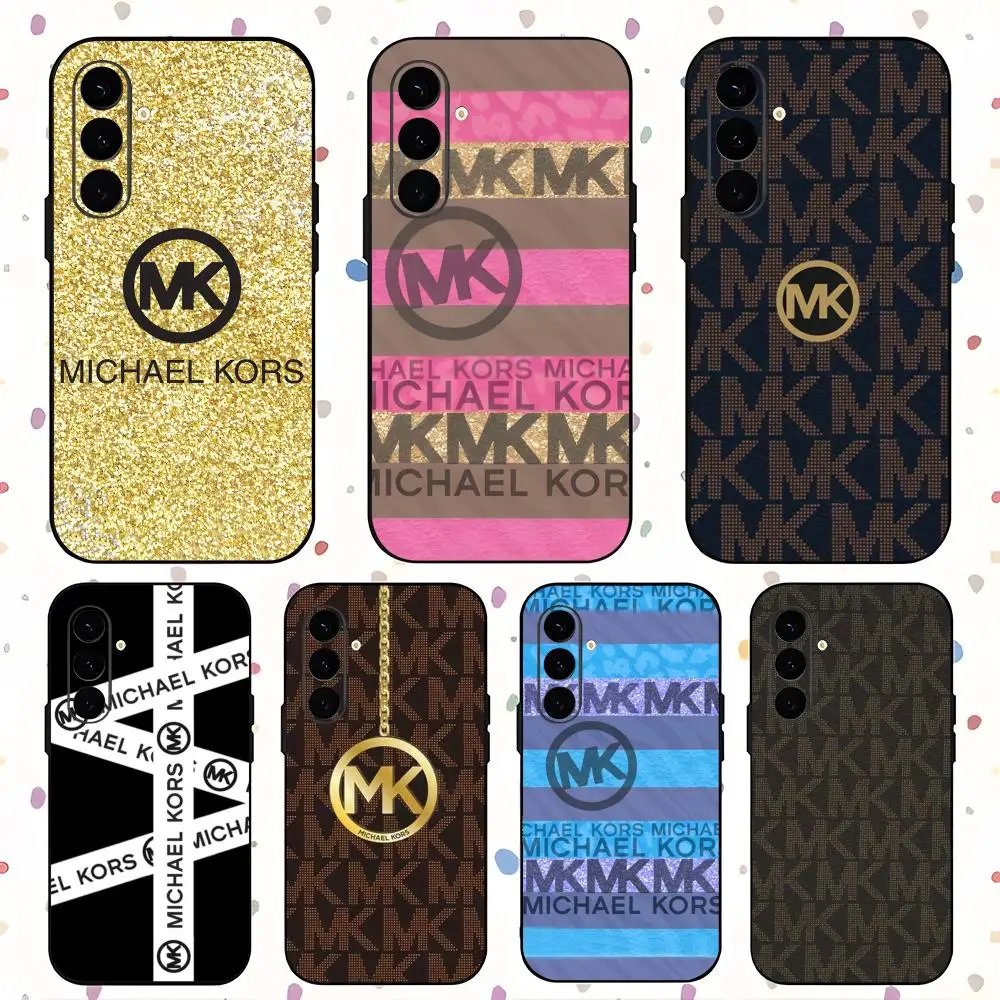 Phone Case For Samsung Galaxy S26 S25 S24 S23 S22 S21 Plus Ultra Note20 M-MICHAELES-MK-KORS Brand Soft Black