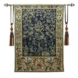William morris blue tree of life 140*107cm antique textile decorative Belgiu wall hanging tapestry for home decorative tapestry