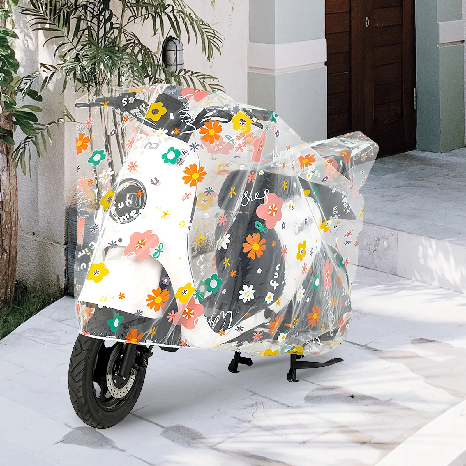 غطاء دراجة عالمي مقاوم للماء مادة Peva مقاومة للحرارة في الهواء الطلق مقاوم للمطر ملحقات ركوب الدراجات غطاء دراجة نارية #5