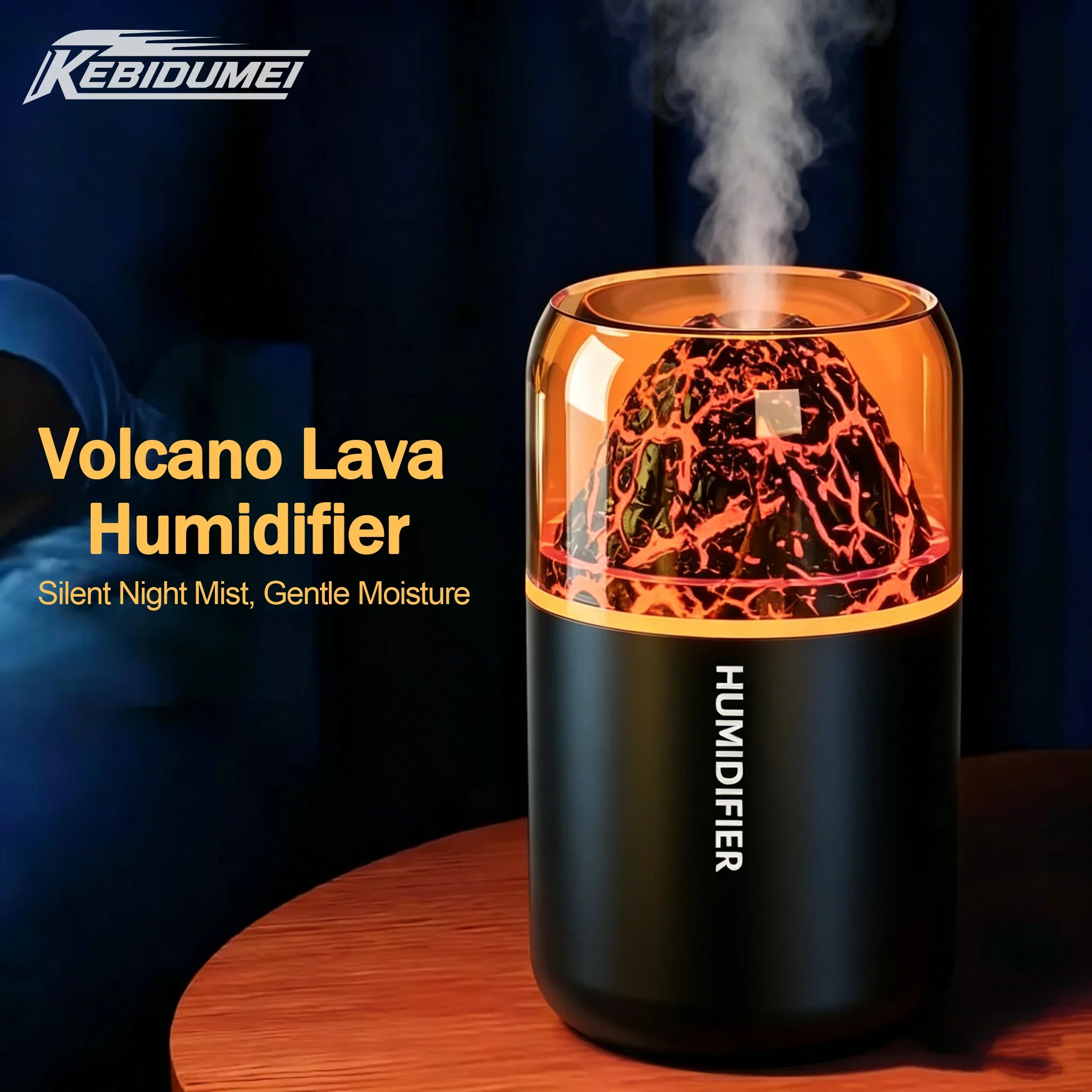 180ML Mini Air Humidifier USB Aroma Essential Oil Diffuser Creative Volcano Color Light Mist Spray Purifier for Car Home Bedroom