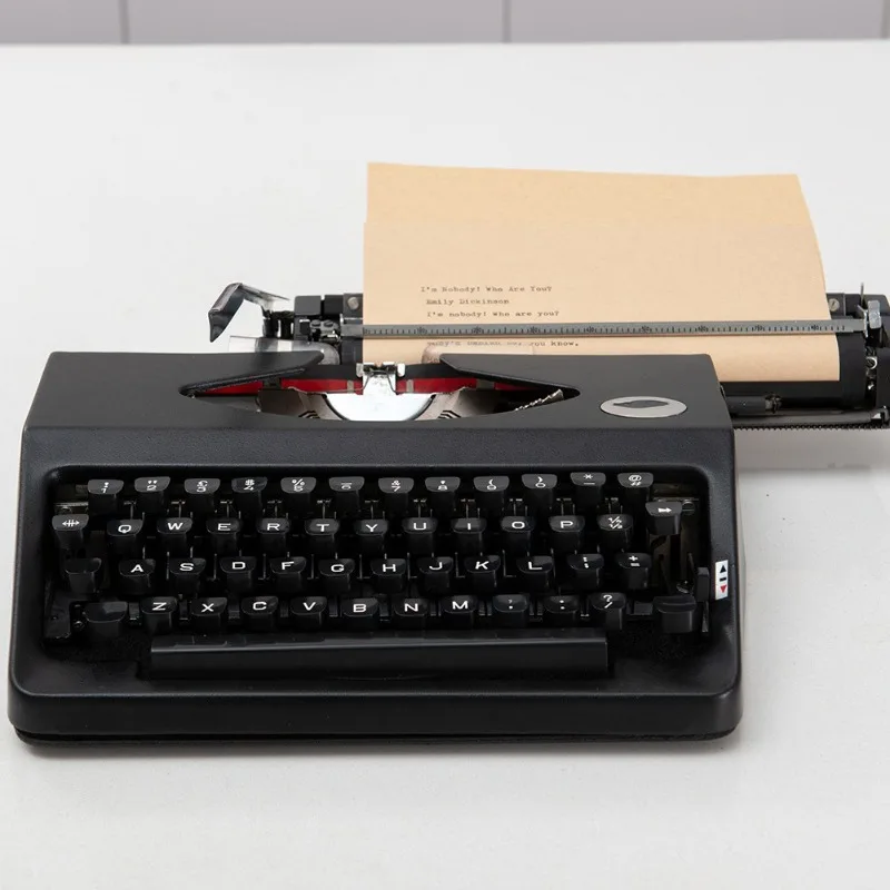Portable mechanical typewriter retro classic, literary collection gift