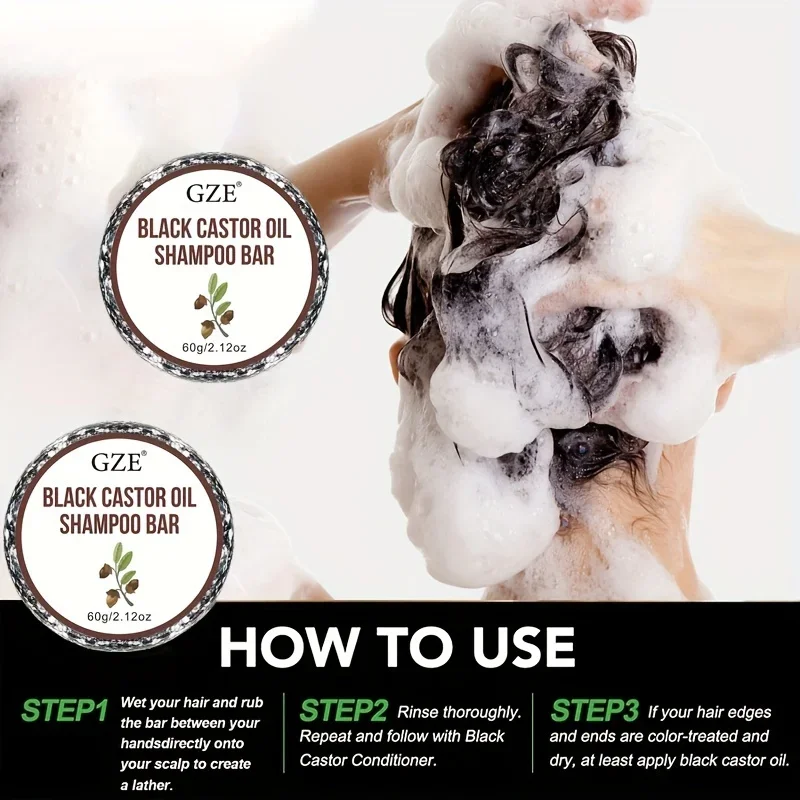 GZE Jamaica Black Castor Oil Shampoo Bar Soap for Hair Thickens & Strengthens - Helps Dry Curly & 4c Hair Moisturizing