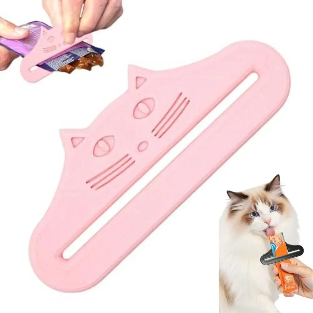 Squeezer pour friandises pour chat en forme de chat, étanche, réutilisable, poche pour nourriture pour chat, outils de pressage, extrudeur de nourriture réglable