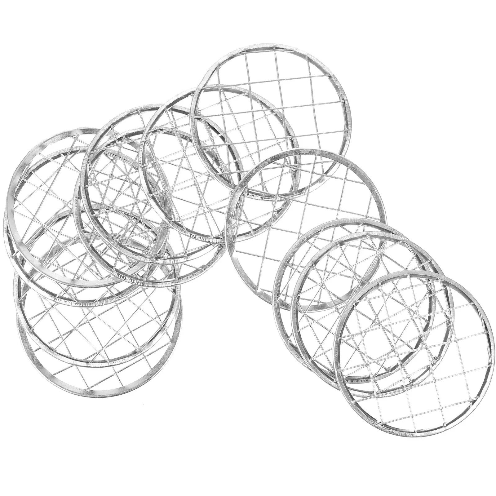 12Pcs Reusable Metal Flower Grid Vase Floral Grid Mason Jar Accessories Sturdy Mess-Free Arrangement Lid for Weddings Parties