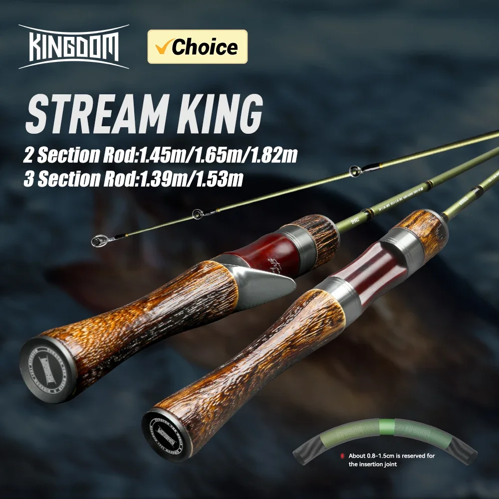 

Kingdom Spinning Fishing Rod 61.9g Ultralight Carbon Rods 2 Sections MF Action UL L power 3 Sections Casting Travel Rod