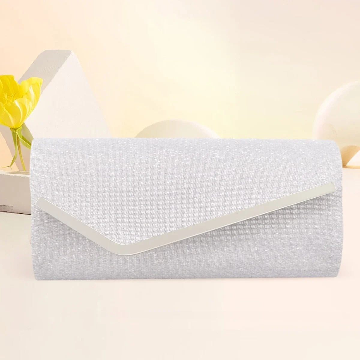 Modische Clutch-Tasche, Neue Vielseitige Kosmetiktasche für Damen-Hochzeiten, Rundbodige Metall-Klapptasche für Abendveranstaltungen – Detail 4