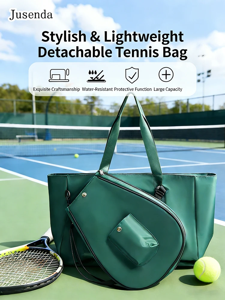 

Jusenda новая сумка для теннисной ракетки Pickleball, съемная сумка для теннисной ракетки для бадминтона, уличная дорожная сумка большой вместимости