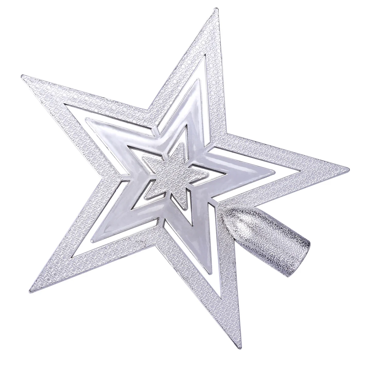 

20Cm Christmas Tree Topper Star in Silver Vibrant Color Lasting Durability Perfect Holiday Home Decoration Shine Finish