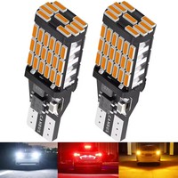 2pcs T15 4014 45chips W16W LED Backup Light Reserve Lamp Canbus Bulbs NO Error High Power LED Canbus W16W red amber Yellow