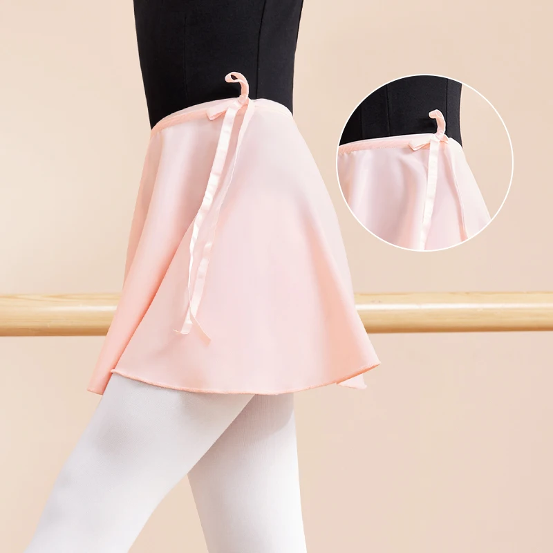 Faldas de Ballet para niñas, falda envolvente de baile con lazo elástico para niños, falda de gasa para niñas, vestido de tutú de Ballet