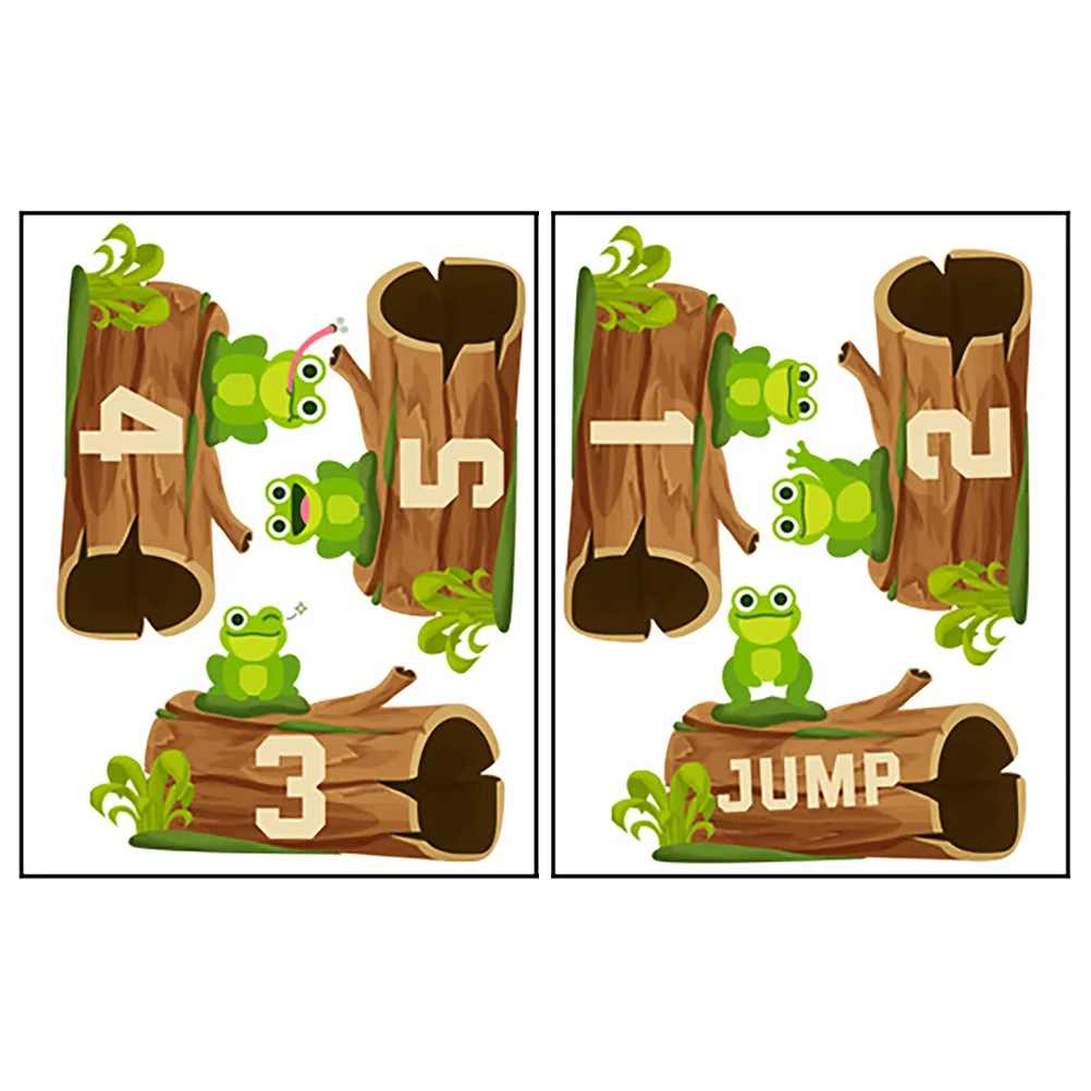 Frog Jumping Floor Sticker Sensory Walk Decals Stimulation Interactive Stickers for Kids Numbers Household Animal