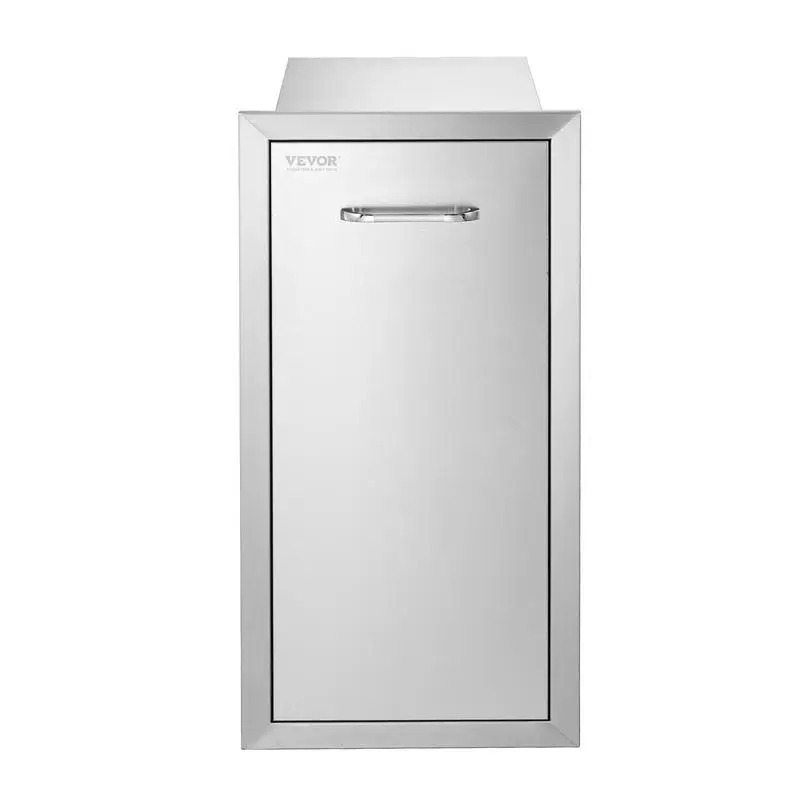 

Pull-Out Trash Drawer 13.4W x 26H x 19.6D Inch, Lower Sliding Rails, Stainless Steel Roll-Out Trash Bin, Pull-Out Tray for