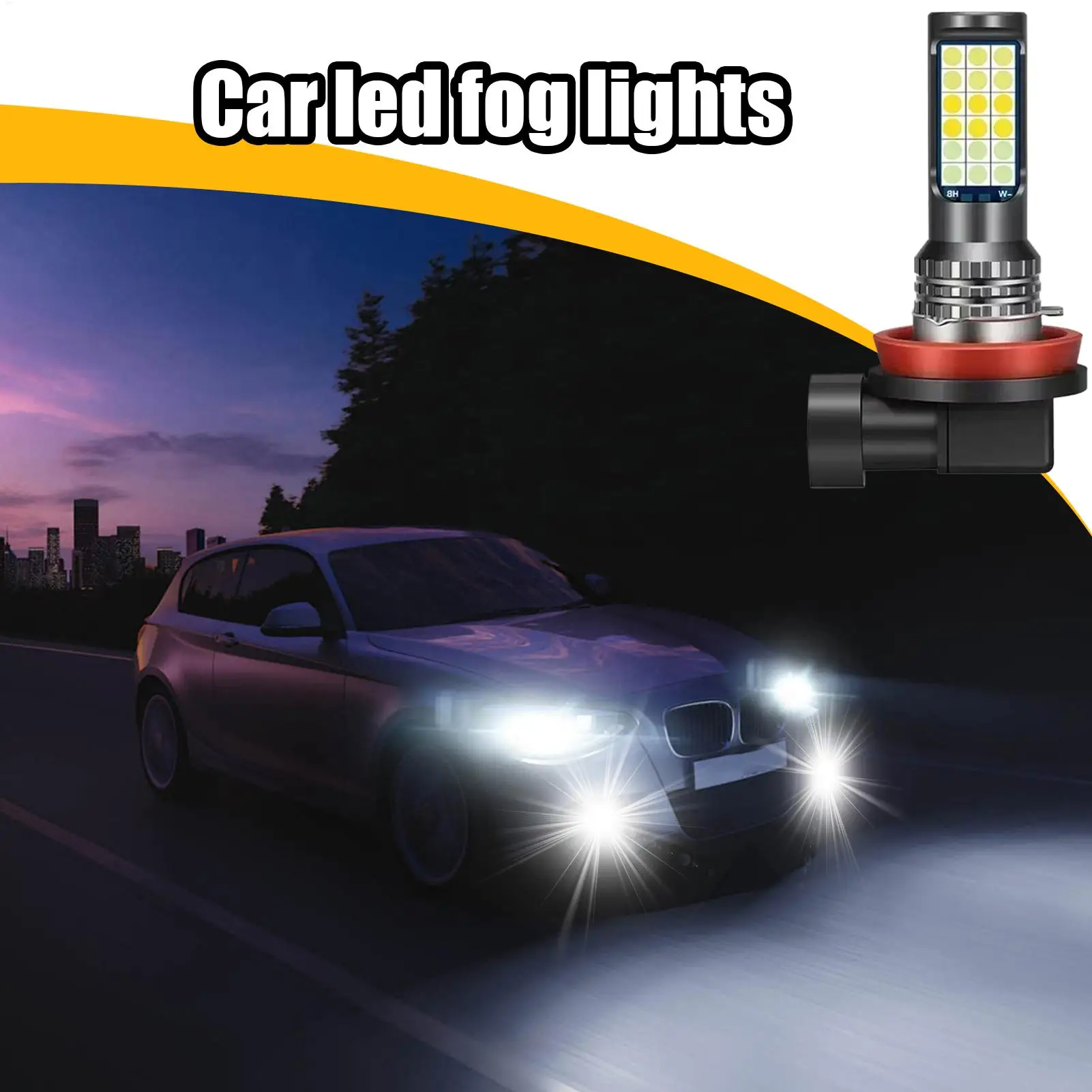 

Car Fog Lights LED Driving Light Bright Headlamp Modified Lighting for Urban Highway Marine Road Daily Automotive Camping