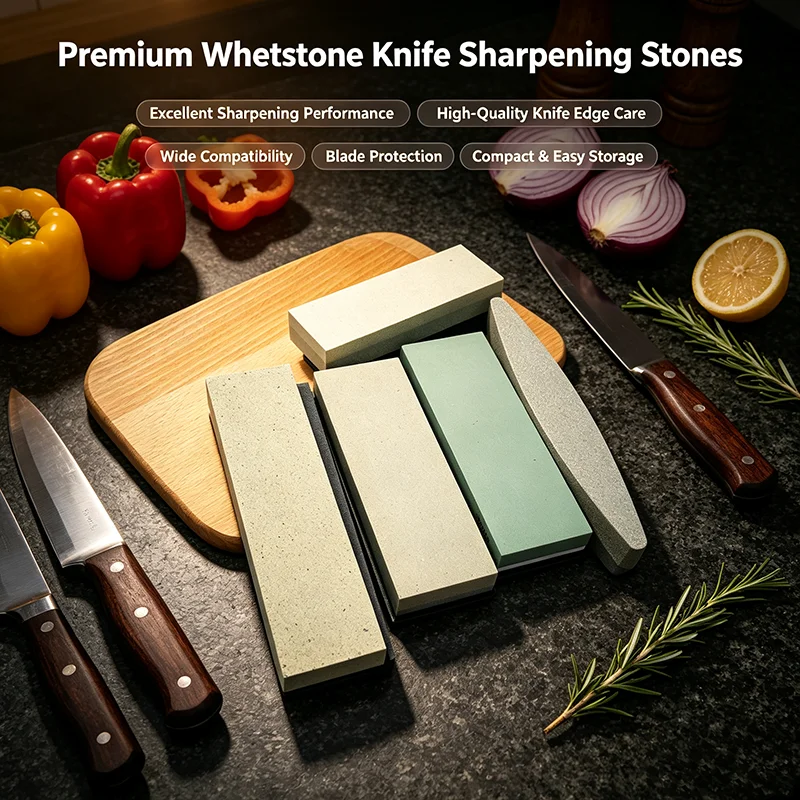 Professional Knife Sharpening Stone Kit 400/1000 3000/8000 Grit Non-slip Bamboo Base Double-side Knife Whetstone Angle Guide