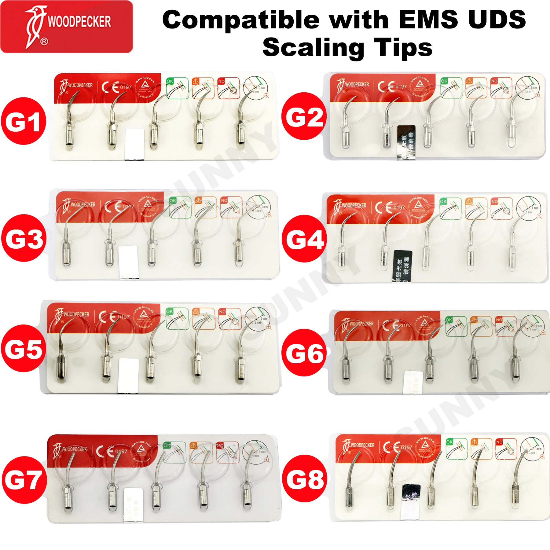 Punte per scaler dentale Woodpecker DTE Punta per scaling G/GD adatta EMS UDS NSK SATELEC MECTRON Manipolo per scaler Manipolo per scaler