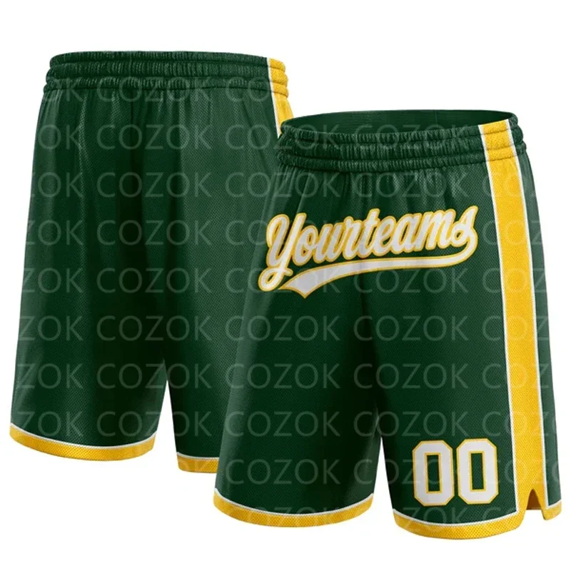 Custom Dark Green Authentic Basketball Shorts 3D Printed Men Shorts Your Name Mumber Quick Drying Beach Shorts