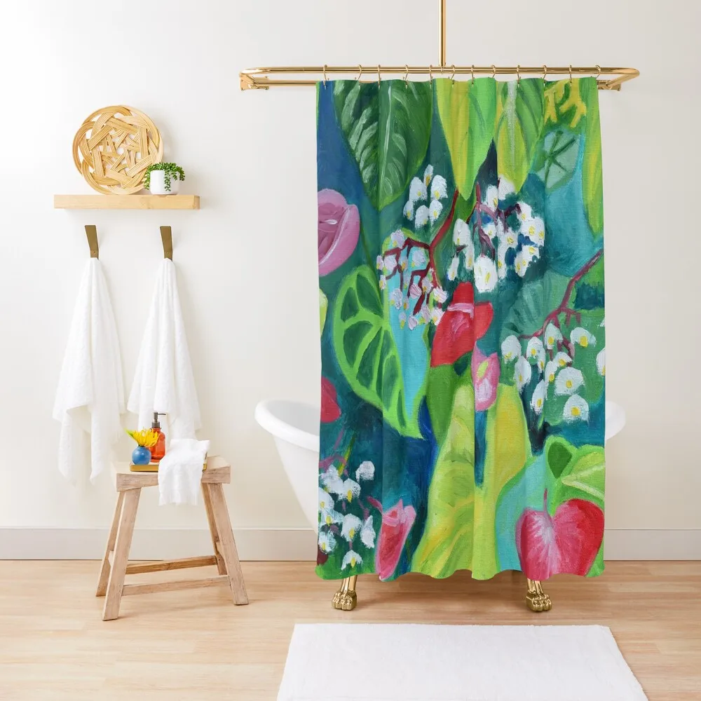 

Begonias and Anthurium Shower Curtain Cover For Shower Modern Showers For Bathroom Bathroom And Shower Products Curtain