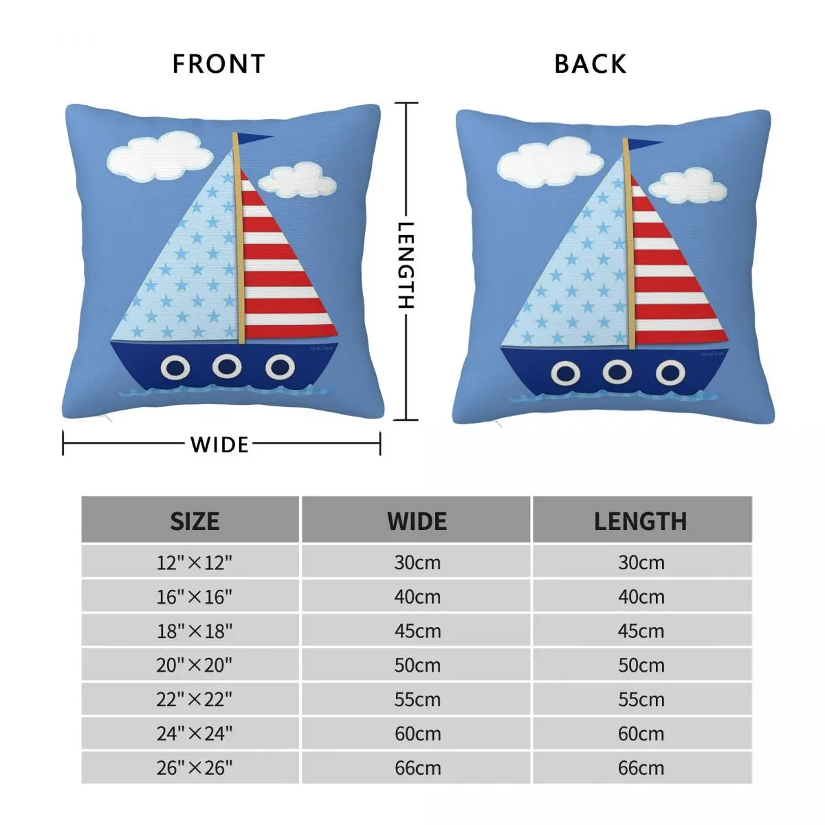 Sailboat Ship Nautical Square Pillowcase Polyester Linen Velvet Creative Decor Pillow Case Sofa Seater Cushion Cover Wholesale